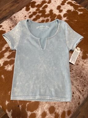 Aeropostale Light Blue Ribbed Seamless Tank